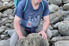 Great-dinosaur-footprint-debate-Steve-with-Theropod-footprint