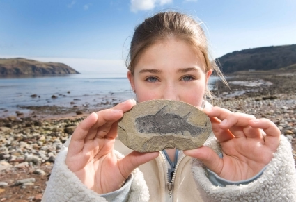 Girl with fossil