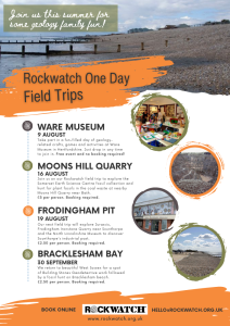 Rockwatch Summer One Day Field Trip Programme 2023