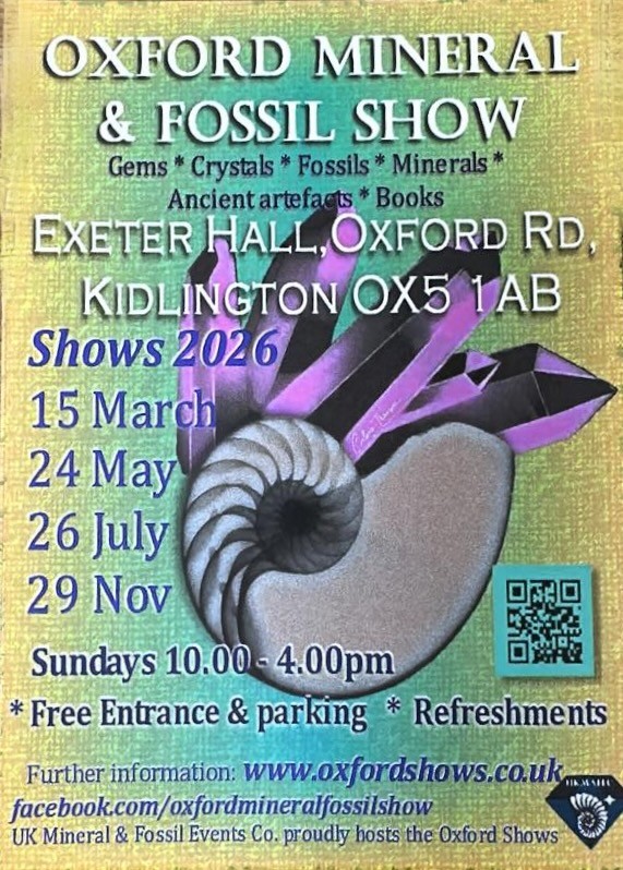 Oxford Mineral & Fossil Show - 15 March 2026